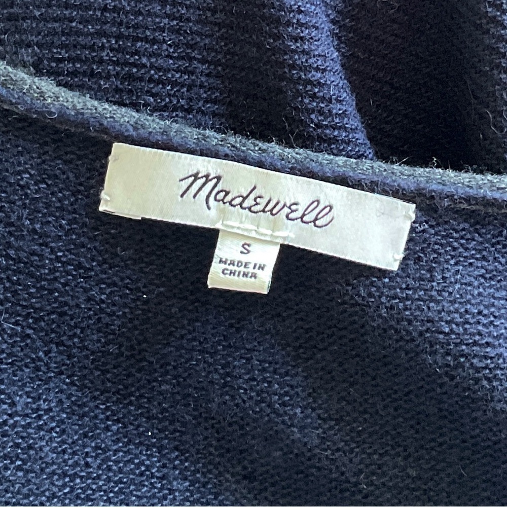 Madewell Kimball Colorblock Sweater Sz S Blue Gray Merino Wool Alpaca Blend - Picture 13 of 14